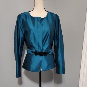 "VICTOR COSTA" Elegant Teal Women's Jacket SZ 8